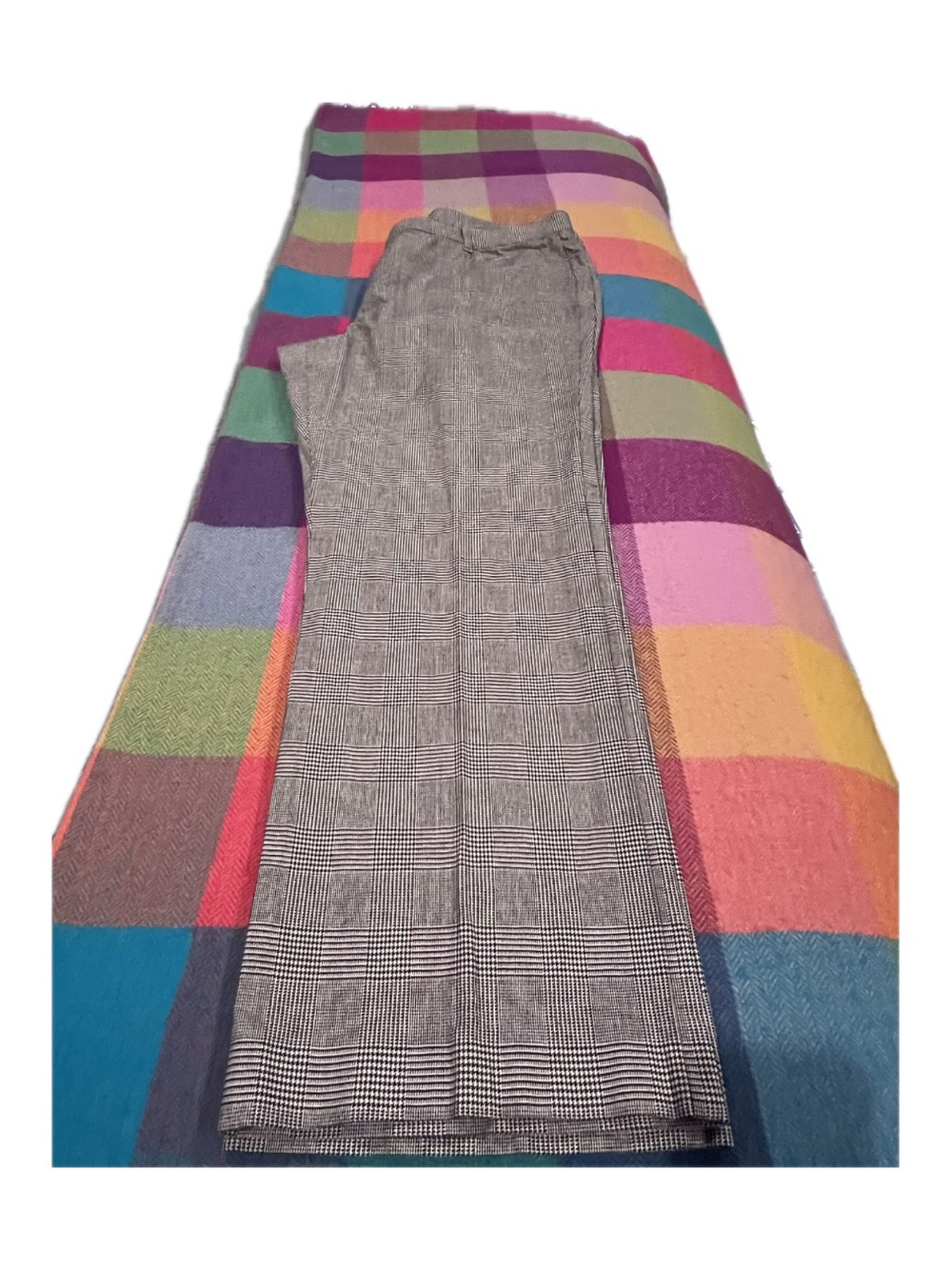 Ralph Lauren Black and White Glen Plaid Trousers